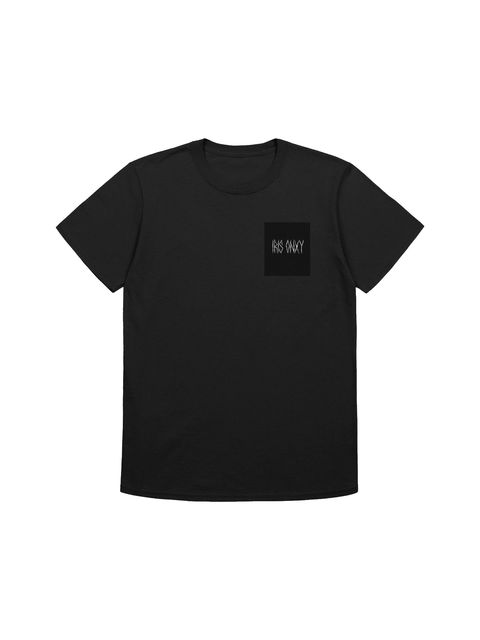 Black t-shirt with pink rose IRIS ONYX print